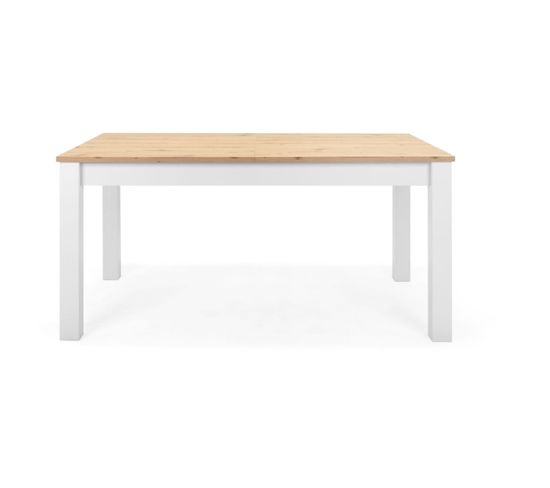 Table à Manger Extensible 160/215 Cm Blanc/bois - Odense