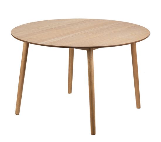 Table à Manger Design Ronde Scandinave Bois Marron Pin