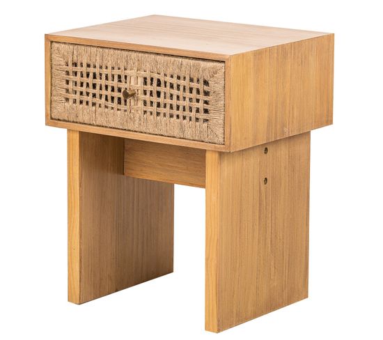 Table De Chevet Nuit Appoint Scandinave En Bois Naturel Corde