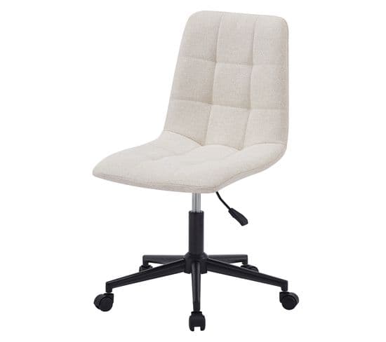 Chaise De Bureau Ergonomique Reglable Beige Tissu