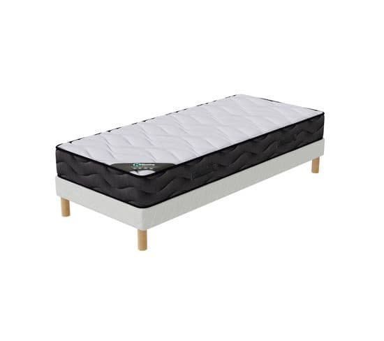 3D - Ensemble matelas Mousse et sommier 90x190 Hauteur 20cm