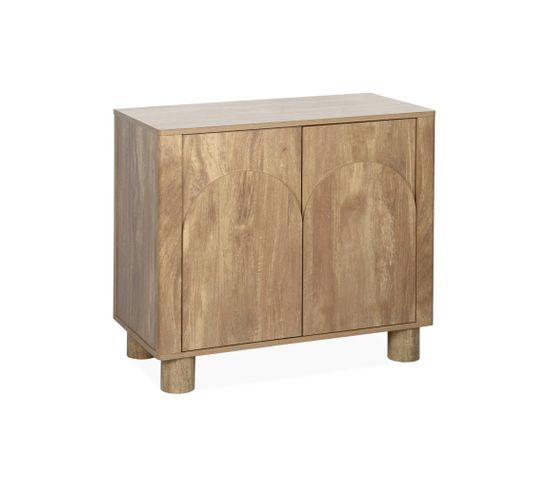 Buffet Exotique Bois Mdf 2 Portes Longueur 80 Cm