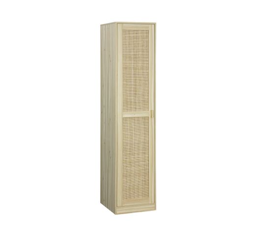 Armoire Dressing Cannage Et Effet Bois. Garde-robe 1 Porte. 5 Étagères H180cm