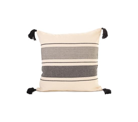 Coussin Lagos 40x40cm - Beige - 100% Coton - Morphea