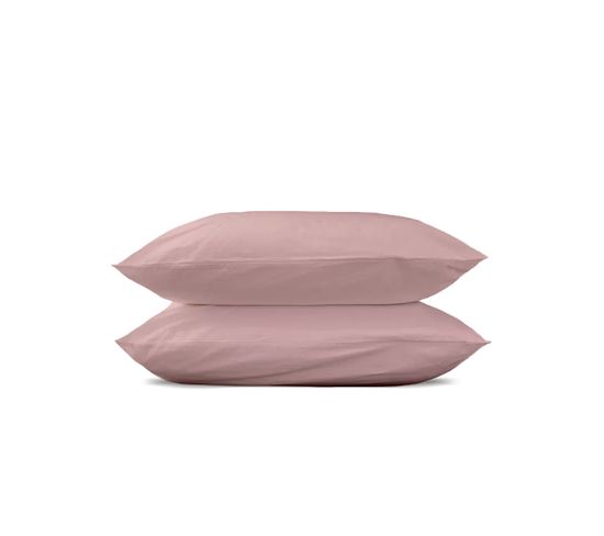 Taie D'oreillers 65x65 Cm - Rose Pâle - 100% Percale De Coton - Morphea