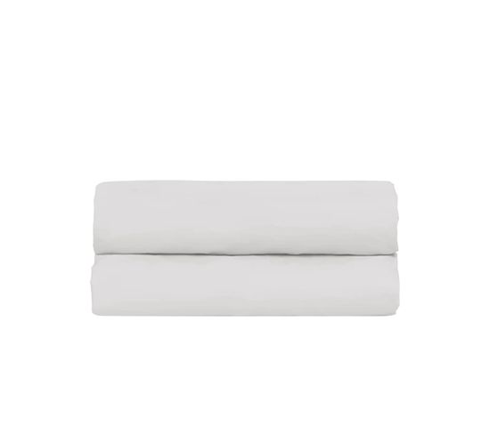 Drap Housse 90x190cm - Blanc - 100% Percale De Coton - Morphea
