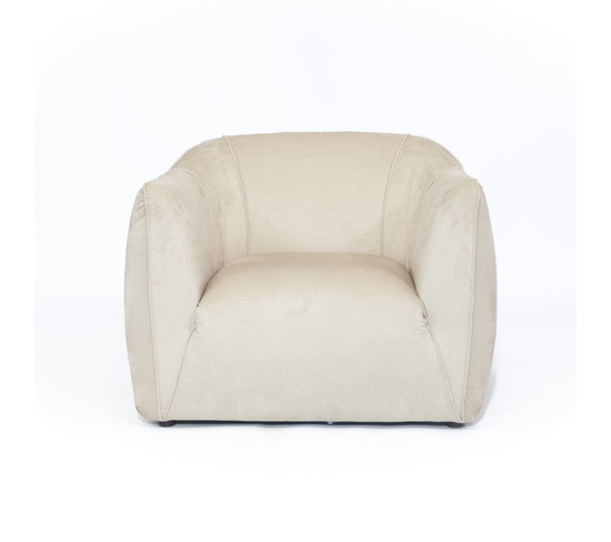 Fauteuil Tracy Velours Beige - 100x92cm