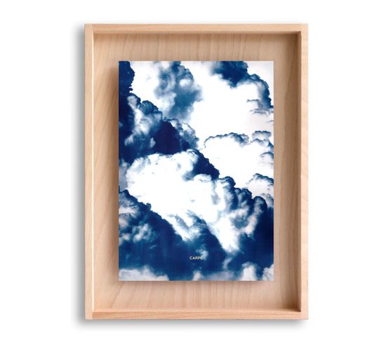 Cadre Carpë Cyanotype Nuages 40x30cm Bleu