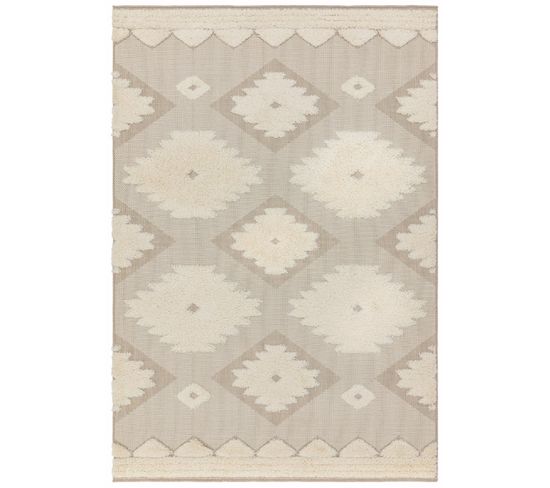 Tapis Tissé Plat Fully Trial En Polypropylène - Beige - 200x290 Cm