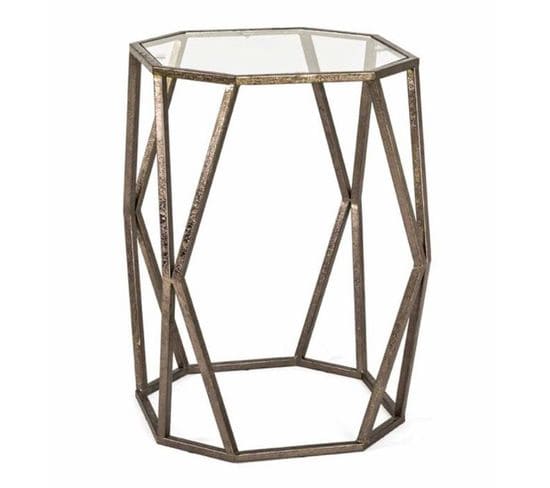 Table D'appoint Design En Verre "nila" 50cm Bronze