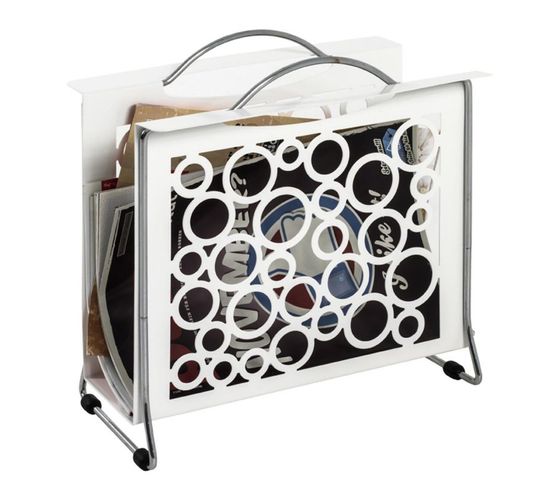 Porte-revues Design "styles" 31cm Blanc et Chrome