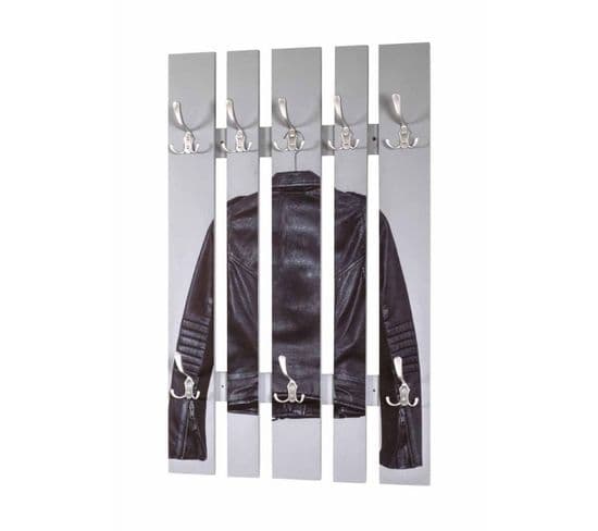 Patère Murale Déco "blouson" 100cm Gris