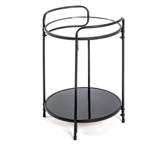 Table D'appoint Design "acier Laqué" 50cm Noir