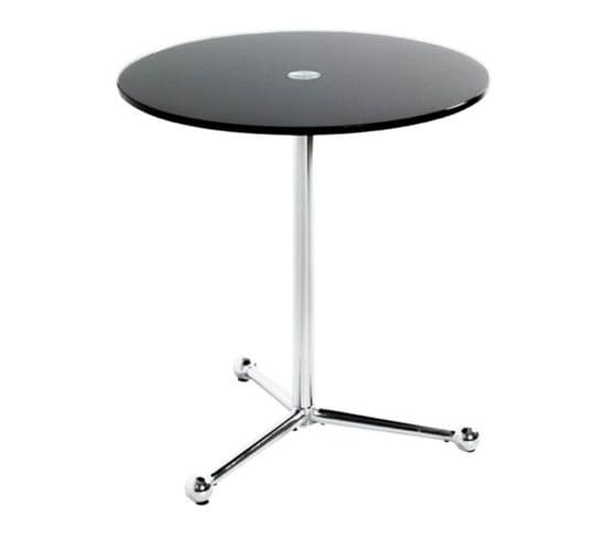 Table D'appoint Design "limana" 50cm Noir et Chromé