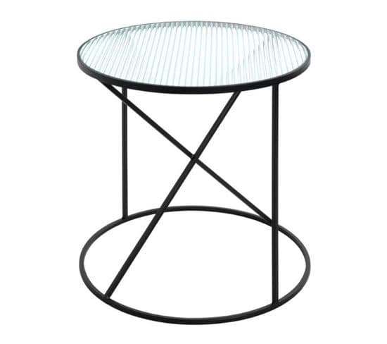 Table D'appoint Design "ondulé" 50cm Noir