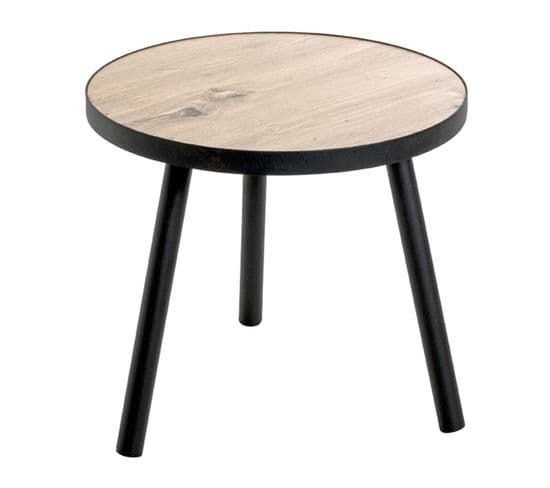 Table D'appoint "miranda" 40cm Chêne Et Noir