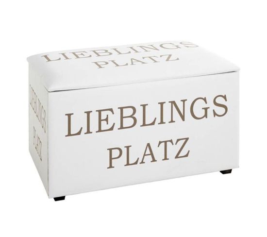 Coffre De Rangement "lieblings Platz" 65cm Blanc
