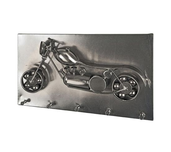 Patère Murale Vintage "chopper" 35cm Argent