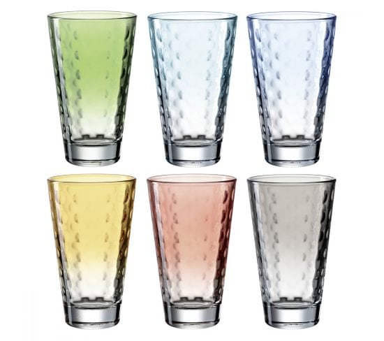 Lot De 6 Verres Colorés 300ml Multicolore