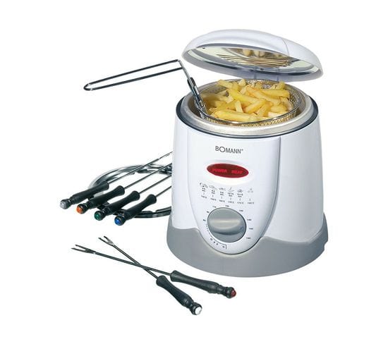 Friteuse Et Fondue Pour 6 Personnes 1l Bomann Ffr 1290 Cb Blanc