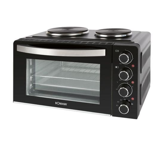 Miné Four Combiné 28l Et Double Plaques De Cuisson Noir Kk6059cb