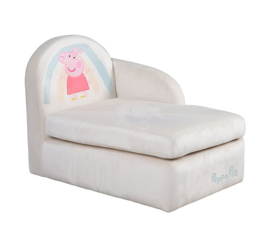 Canapé Enfant Peppa Pig - Revêtement Doux En Velours - Beige - Motif Truie