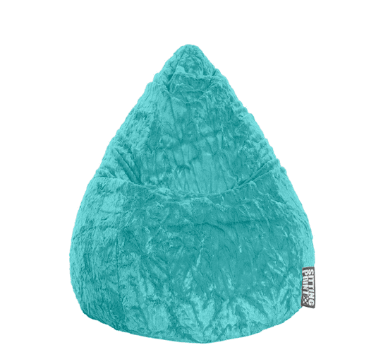 Pouf poire Fluffy Turquoise XL