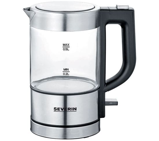 Bouilloire Sans Fil 0.5l 1100w Inox Brossé/noir - 3472