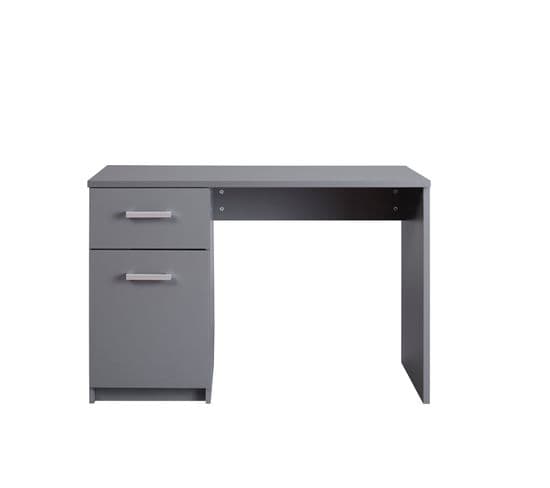 Bureau Gris ELENZIO 1 Tiroir 1 Porte