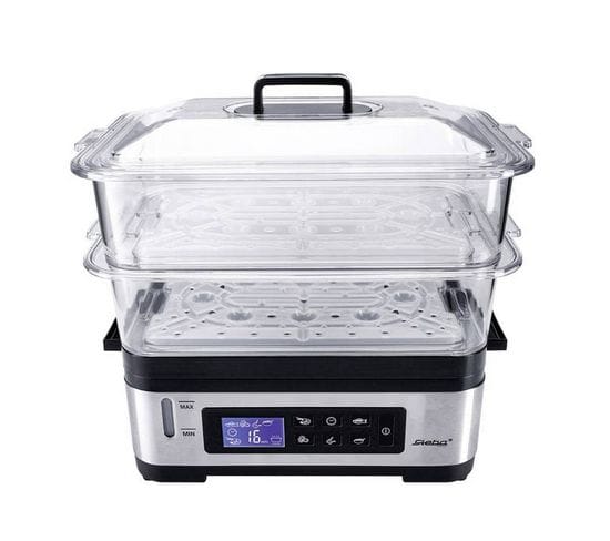 Cuiseur Vapeur 2 Paniers 1200w Inox/noir - Dg2