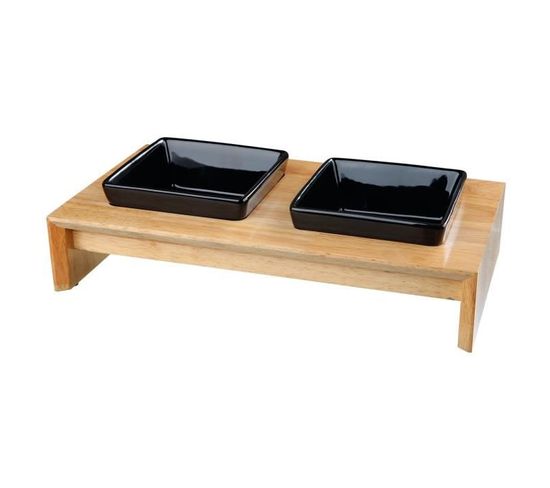 Set Écuelles 36x19x7cm - 2 X 0,4l - Noir - Pour Chien