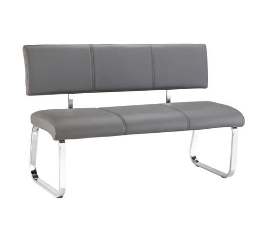 Banc Design Avec Dossier Vilas, En Synthétique Gris