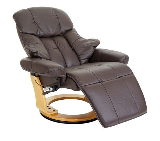 Mca Fauteuil Relax Calgary 2 Cuir Charge 150kg Marron Nature
