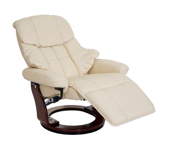 Mca Fauteuil Relax Calgary 2 Cuir Charge 150kg Crème Couleur Noix