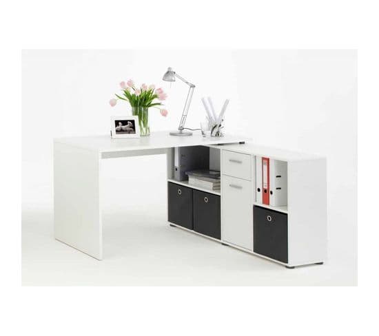 Bureau D'angle Réversible "oxela" 135cm Blanc