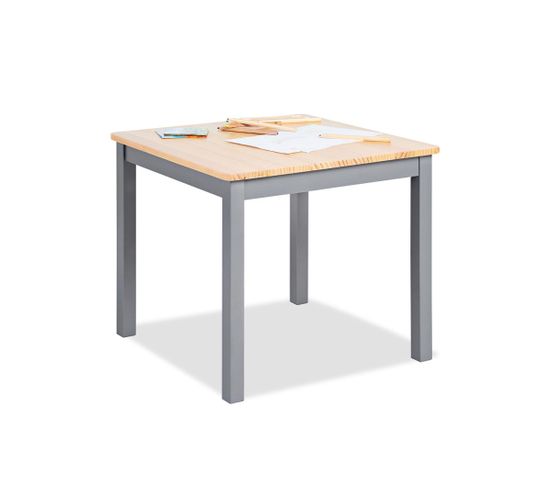 Table Enfant Fenna Gris Naturel 57x57cm