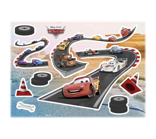 Stickers Muraux Disney Cars Piste De Voitures 50x70cm