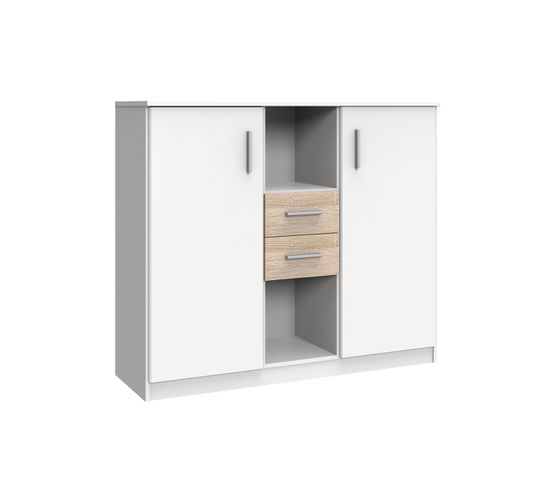 Buffet 2 Portes  2 Tiroirs Et 2 Niches - L122 Cm