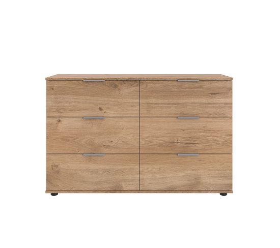 Commode 6 Tiroirs Avec Poignées En Métal - L130 Cm