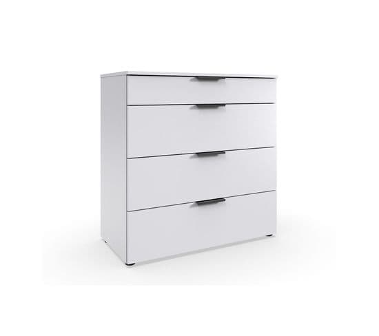 Commode 4 Tiroirs Avec Poignées En Métal - L81 Cm