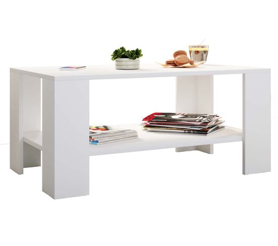 Table Basse Dalus 2 Blanc En MDF 90x53x41