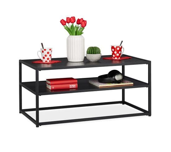 Table Basse Noire Avec Support