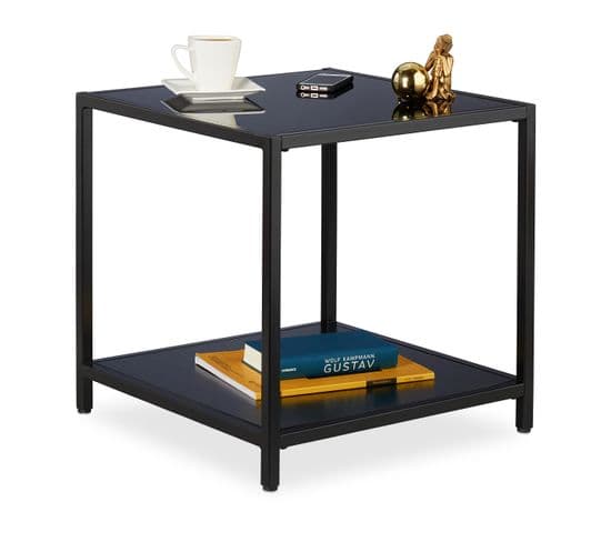 Table D'appoint Avec Verre Noir