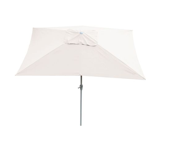 Parasol En Aluminium N23, 2x3m, Rectangulaire, Inclinable, Inoxydable ~ Crème