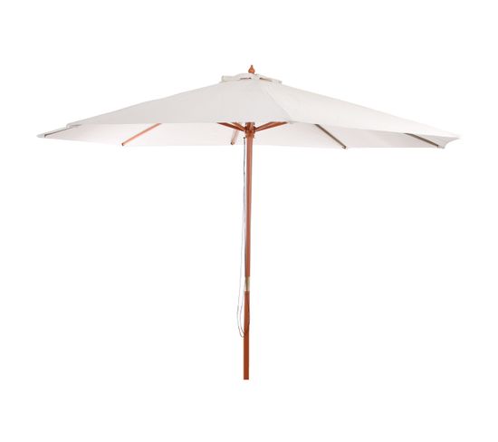 Parasol En Bois, Parasol De Jardin Florida, Parasol De Marché, 3,5m ~ Crème