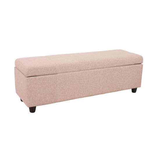 Banc/banquette/coffre De Rangement Kriens, 112x45x45cm, Tissu, Beige