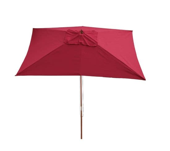 Parasol En Bois, Parasol De Jardin Florida, Rectangulaire 2x3m ~ Bordeaux