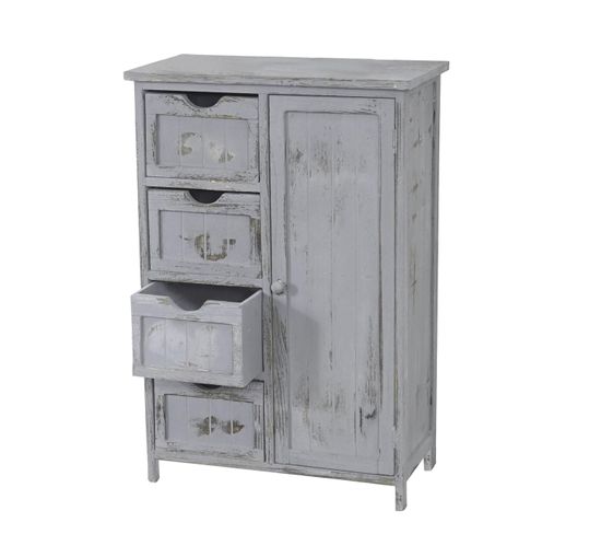 Commode / Armoire, 82x55x30cm, Shabby Chic, Vintage ~ Gris