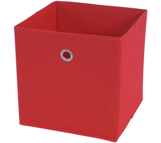 Box Pliable T362, Box De Rangement, Tissu 28x28x28cm ~ Rouge