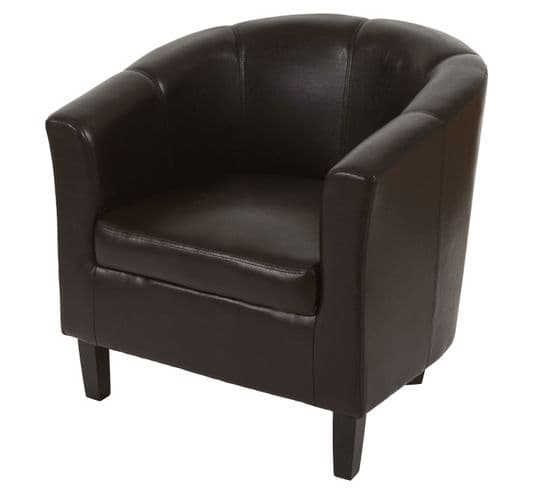 Fauteuil Newport T379, Fauteuil De Salon / Club, Similicuir ~ Marron